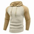 thumbnail image 4 of Men's Sweatshirts Long Sleeve Pullover Patchwork Jacquard Textured Hoodie Casual Loose Knit Sweater Top, 4 of 4