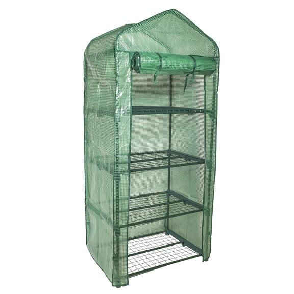Garden Elements Personal Plastic Indoor/Outdoor Standing Greenhouse, Frost Protection, Small, Green, 27" x 19" x 62"