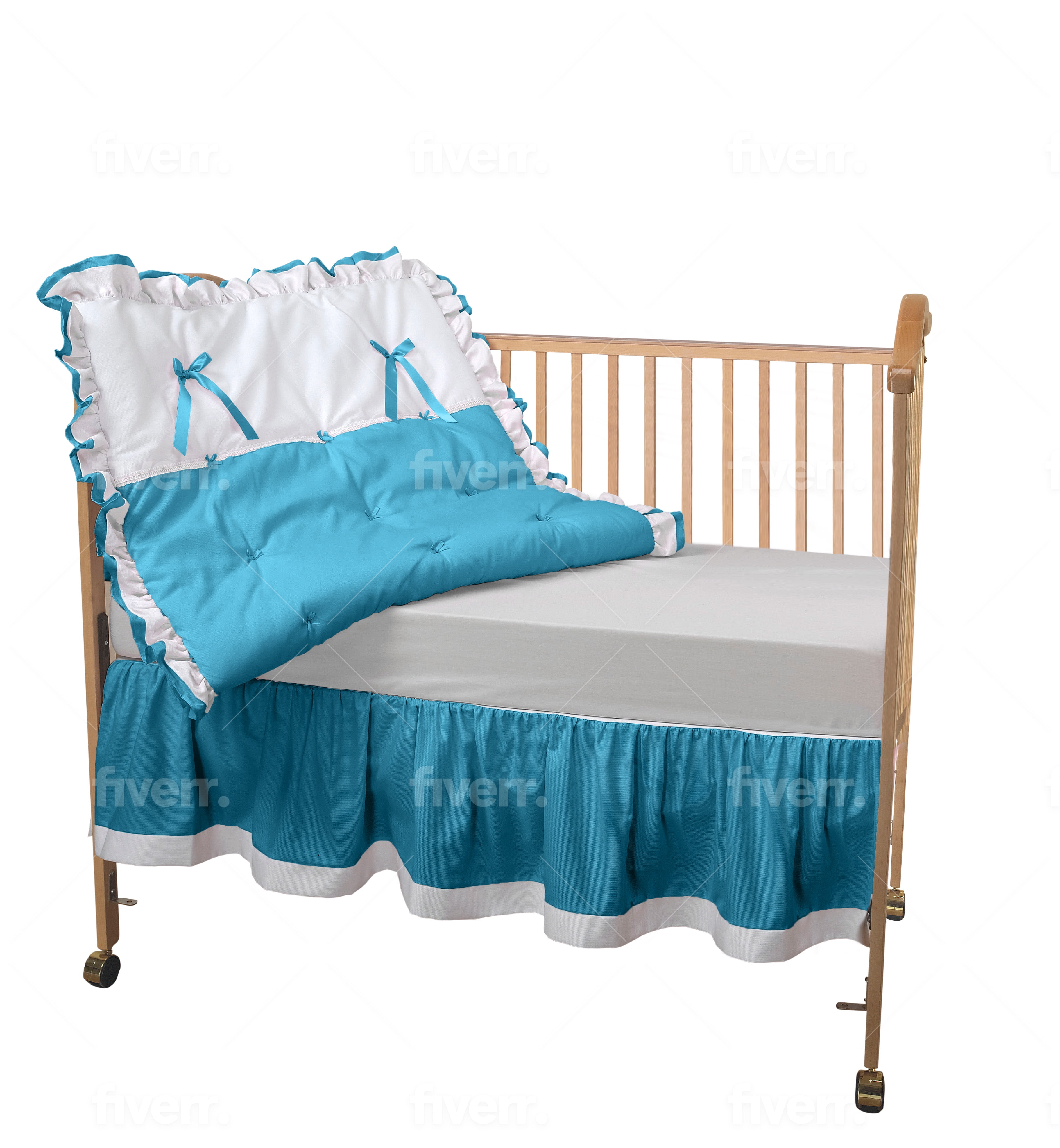 Blue Baby Doll Bedding Solid Cradle Set 
