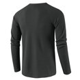 thumbnail image 5 of Mens Waffle Long Sleeve Shirt Casual Button Down Thermal Henley Shirts Lightweight Plain Fall Tshirts Pullover, 5 of 7