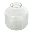 thumbnail image 6 of DecMode 11" Short Round Ribbed Glass Vase, 6 of 9