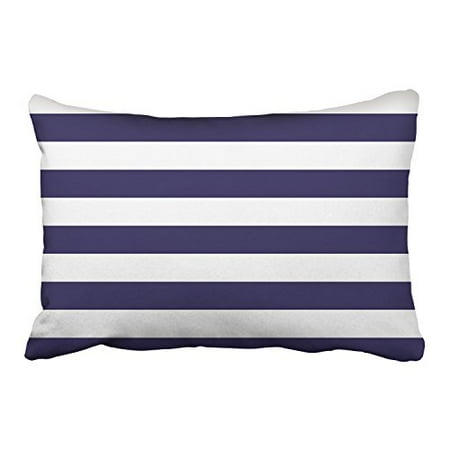 Navy Blue And White Decor WinHome Navy Blue And White Horizontal Stripes Patterns Decorative Pillowcases With Hidden Zipper Decor Cushion Covers Two Side 20x30 inches ()