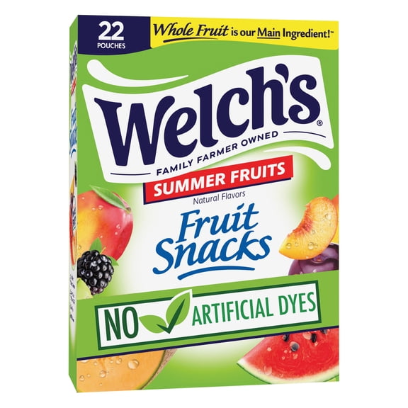 Welch's Fruit Snacks Gluten-Free Summer Fruits Soft Fruit Snacks,  .8 oz, 22 Count