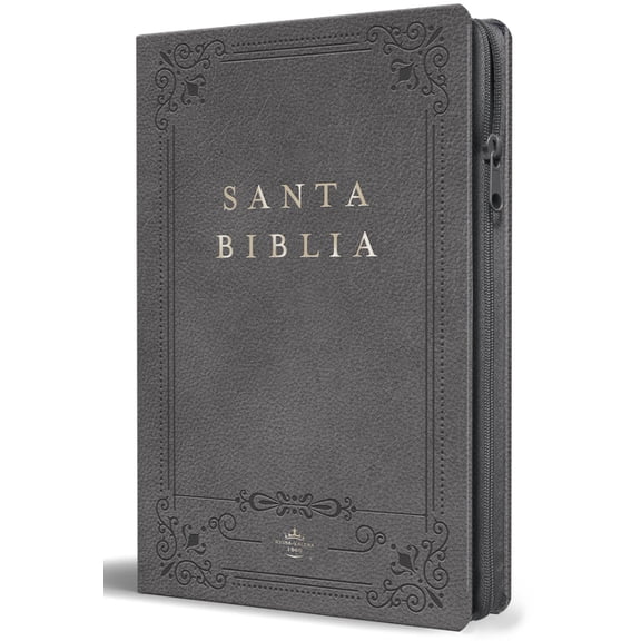 Biblia Rvr 1960 Letra Grande, TamaÃ±o Manual, SÃ­mil Piel Gris, Cremallera E Ãndice / Spanish Bible Rvr 1960 Handy Size, L, (Paperback)
