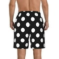 thumbnail image 3 of Kll Black And White Polka Dot Men'S Casual Summer Beach Shorts Hawaiian Shorts With Pockets-3x-Large, 3 of 9