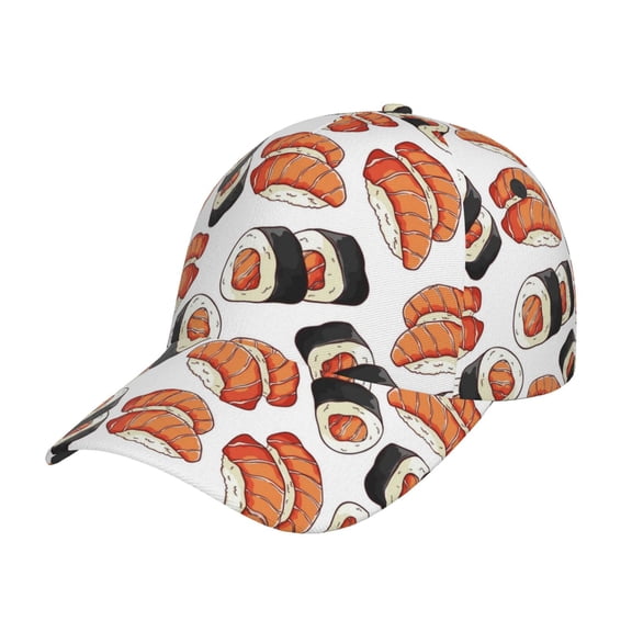 Naloa Original Classic Low Profile Hat Men Women Baseball Cap Dad Hat Adjustable Unconstructed Sushi Roll Print Cap