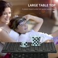 thumbnail image 4 of Black 20" Outdoor Wicker Coffee Table - Patio Side Table with Metal Frame & PE Rattan Weave for Garden, Balcony & Entryway - 19.7" x 19.7", 4 of 7