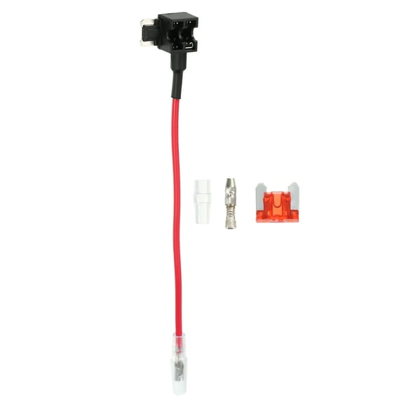 Unique Bargains 1 Set Universal 1pcs Car Fuse Tap Adapter 12V with 1pcs 10A Low Profile Mini APS Blade Type Fuse
