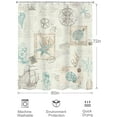thumbnail image 4 of Vintage Nautical Shower Curtain 72Wx72H Inch Coastal Sailboat Compass Anchor Starfish Seashells Retro Sea Horse Ocean Beach with 12 Plastic Hooks Fabric Waterproof Toilet Accessories Decor, 4 of 5