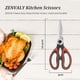 thumbnail image 2 of Tijeras de acero inoxidable de alta resistencia para cortar pollo, pescado, carne, verduras, hierbas y frutos secos, con funda protectora Tijeras de cocina multiusos, 2 of 5