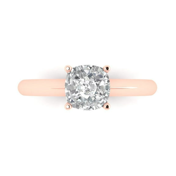 Solitaire Engagement Ring for Women - 1.5ct Simulated Diamond in 18K Rose Gold Promise Ring