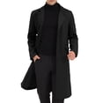 thumbnail image 1 of Abrigo de hombre INSPIRE CHIC de un solo botón con solapa, de manga larga, con abertura trasera, abrigo exterior XL negro oscuro, 1 of 7
