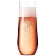thumbnail image 4 of 36 Pack Stemless Plastic Champagne Flutes Disposable 9 Oz Clear Plastic Toasting Glasses Shatterproof Recyclable and BPA-Free, 4 of 7