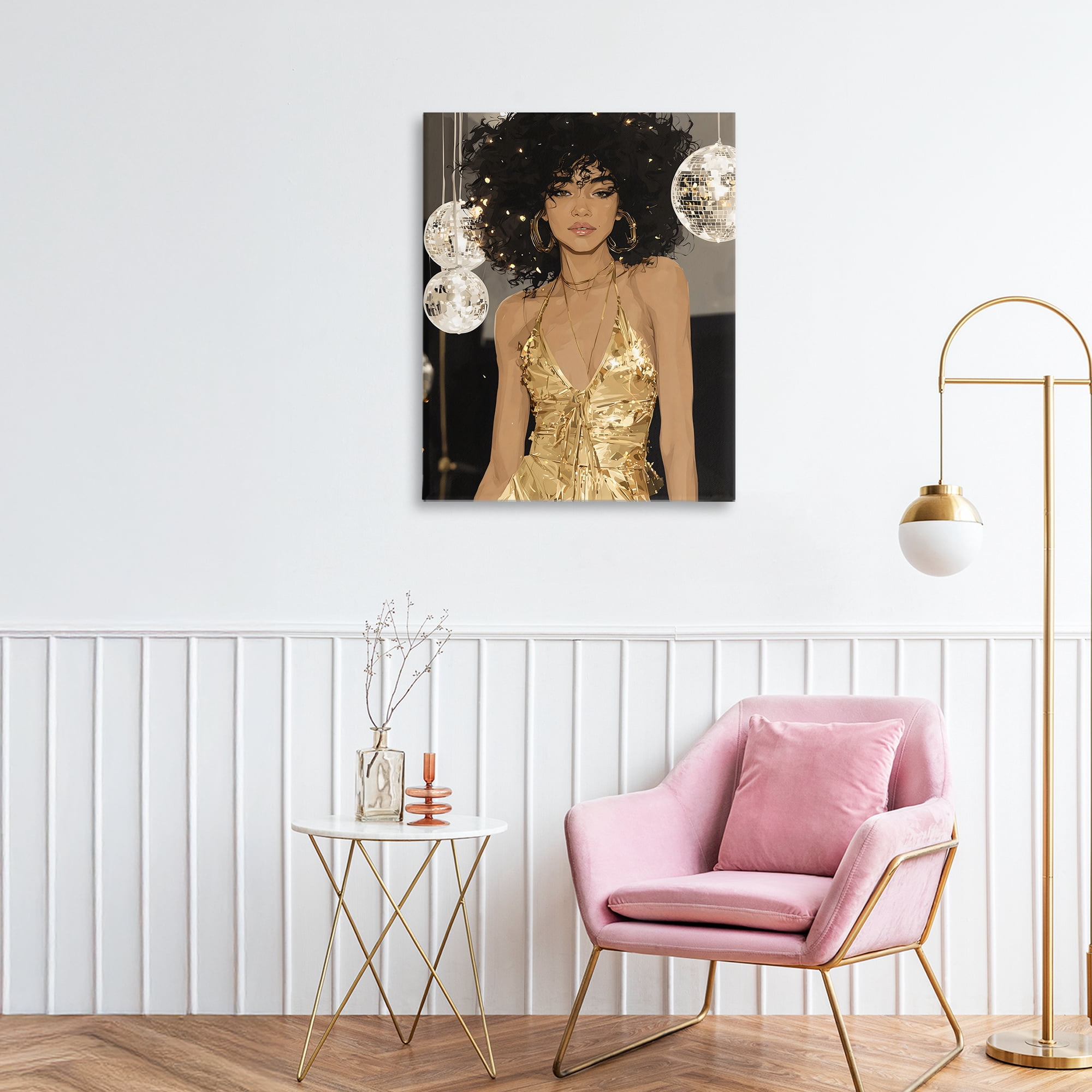 Stupell Industries Golden Disco Dream Party Canvas Wall Art, design by Franklyn Gregory