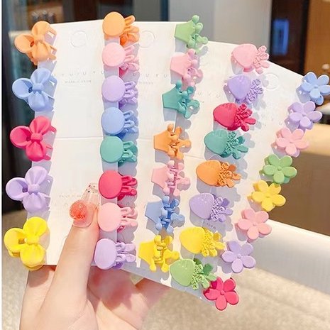 30 piezas Mini lindo pelo de pirañas para niñas pinza de pelo colorida con corona de estrella de flor de conejo Deng Xun unisex