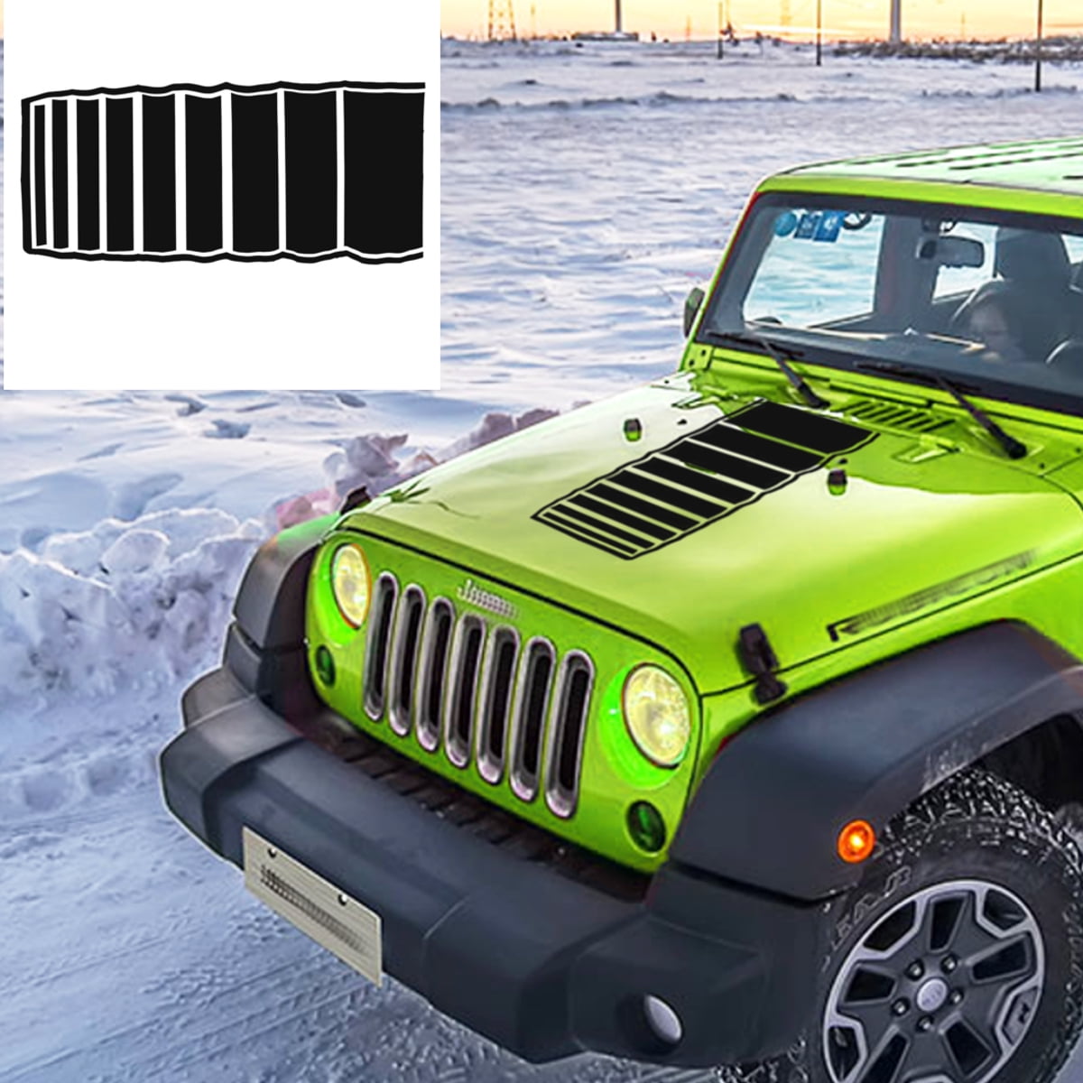 Hood Blackout Strobe Stripes Vinyl Decal Sticker For Jeep For Wrangler