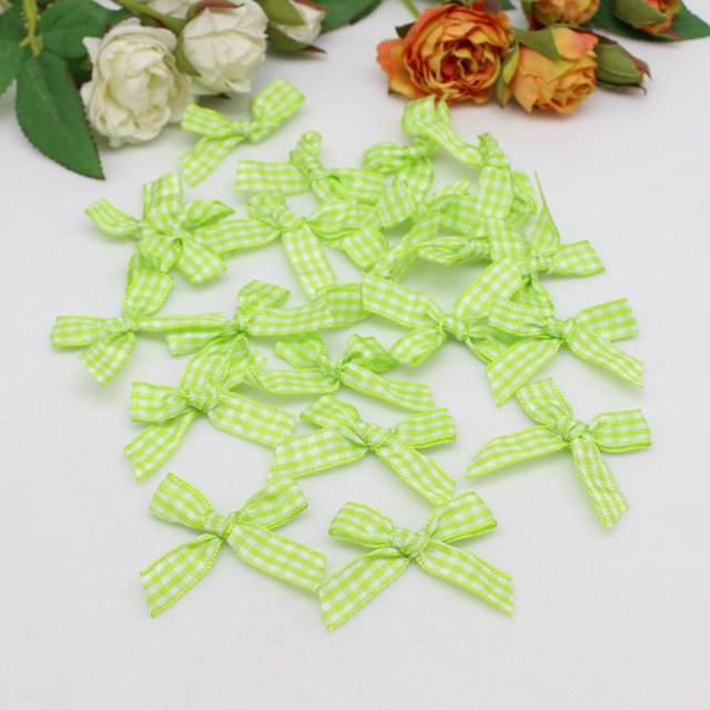 Lazos de cinta escocesa para manualidades, lazo de boda hecho a mano, lazo de nacimiento, 50 o 100 unidades