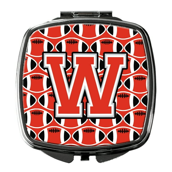 Letter W Football Scarlet and Grey Compact Mirror