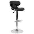 thumbnail image 1 of Contemporary Cozy Mid-Back Black Vinyl Adjustable Height Barstool with Chrome Base, 1 of 9