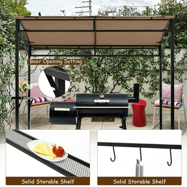Gymax Metal BBQ Grill Gazebo, 7'x4.5', Outdoor Patio Garden Gymax Metal BBQ Grill Gazebo, 7'x4.5', Outdoor Patio Garden