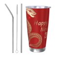 thumbnail image 1 of Año de la serpiente 2025 Feliz Año Nuevo chino 2025 Vaso de acero inoxidable Taza de café de viaje de 20 oz Taza térmica portátil con tapas, 1 of 7