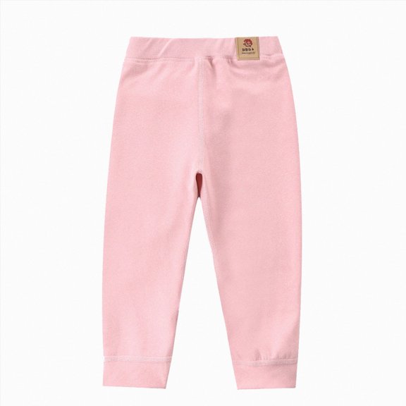 Linfrsh Girls Winter Fleece Lined Leggings Girls Warm Pants Kids Basic Solid Pants Toddler Stretchy Thick Tights (Pink,5-6 Years)