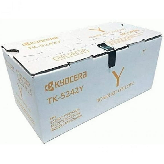 Kyocera TK-5242Y Yellow Toner Cartridge, Works with Ecosys P5026cdw / M5526cdw, Genuine Kyocera, Up to 3000 Pages (1T02R7AUSV)