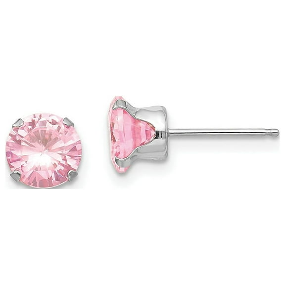 FJC Finejewelers 14 kt White Gold Stud Madi K 6.5mm Pink CZ Post Earrings