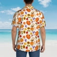 thumbnail image 4 of Fuzoiu Autumn Plants Print Hawaiian Shirt for Men, Summer Beach Casual Short Sleeve Button Down Shirts, Men’s Beach Summer Shirts with Pocket,X-Large, 4 of 7