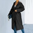thumbnail image 4 of Ladies Trench Coat Double Breasted Long Coat Classic Autumn Spring Jacket Windproof Coat(M), 4 of 5