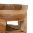 thumbnail image 6 of East at Main Maeve Handcrafted Teak Open Slat Solid Wood Round Rustic Drum Accent Table, Natural Brown, 6 of 7