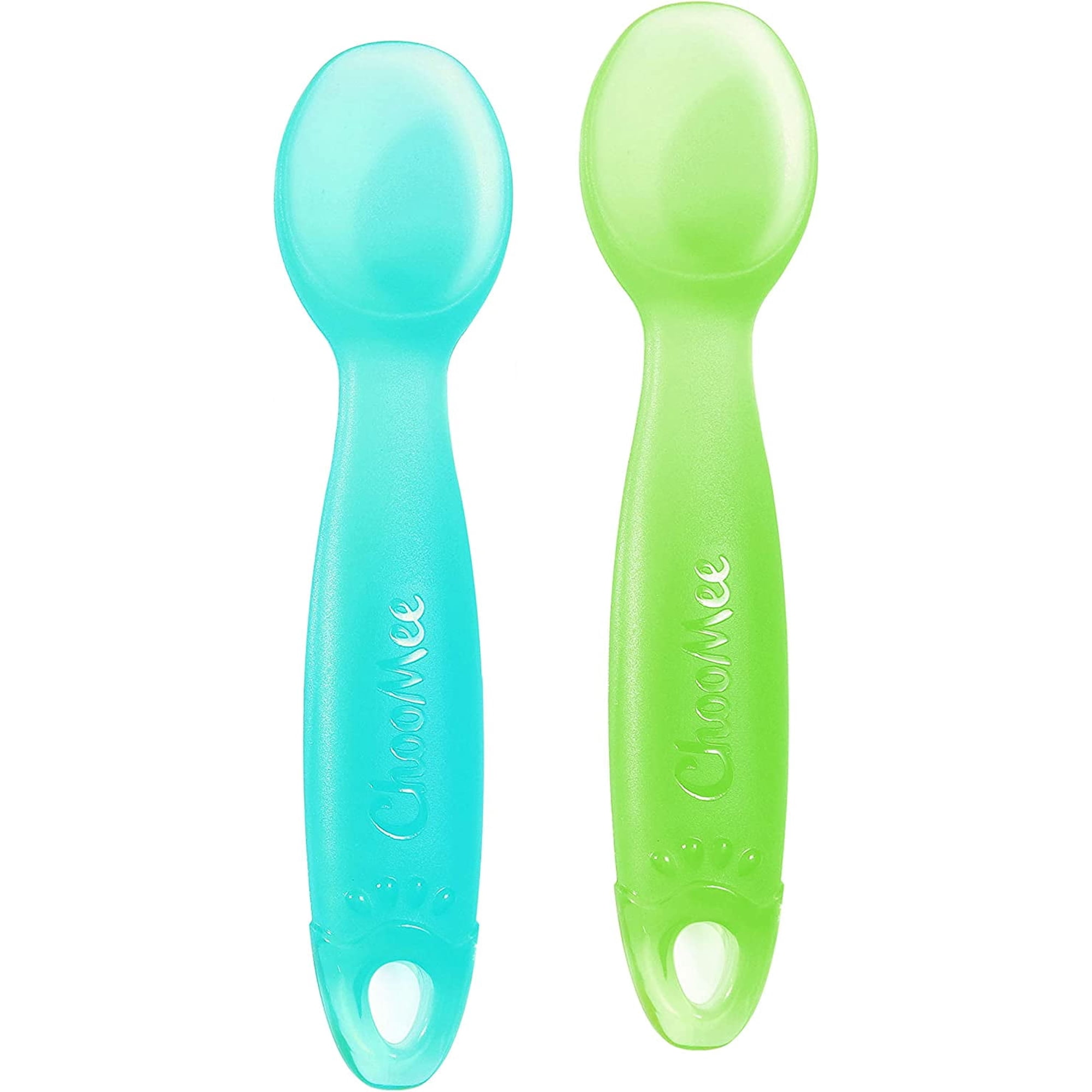 ChooMee Flexible Silicone Baby Spoons | 4 Months+ | First Stage Baby Led Weaning | BPA Free | 2 CT