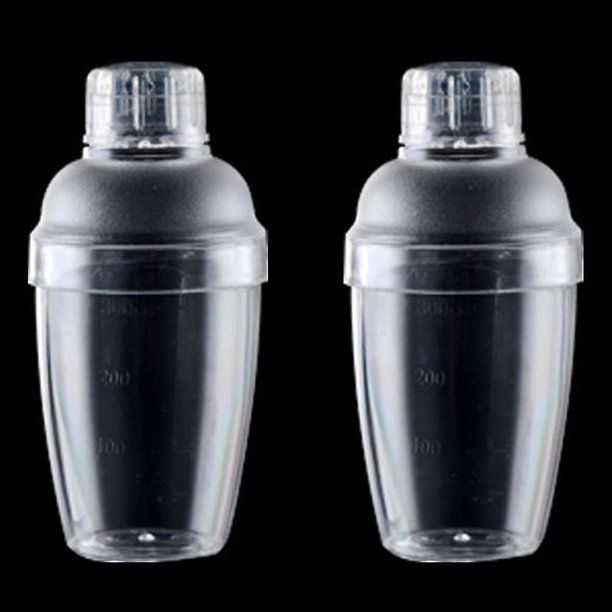 Mezclador de bebidas de cóctel de coctelera de plástico con marcas Clear Milk Tea Wine Shaker Bar Herramienta de mezcla
