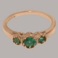 thumbnail image 6 of LBG British Made 9k Rose Gold Real Genuine Emerald Womens Promise Ring - 33 size options - Size 8.25, 6 of 7