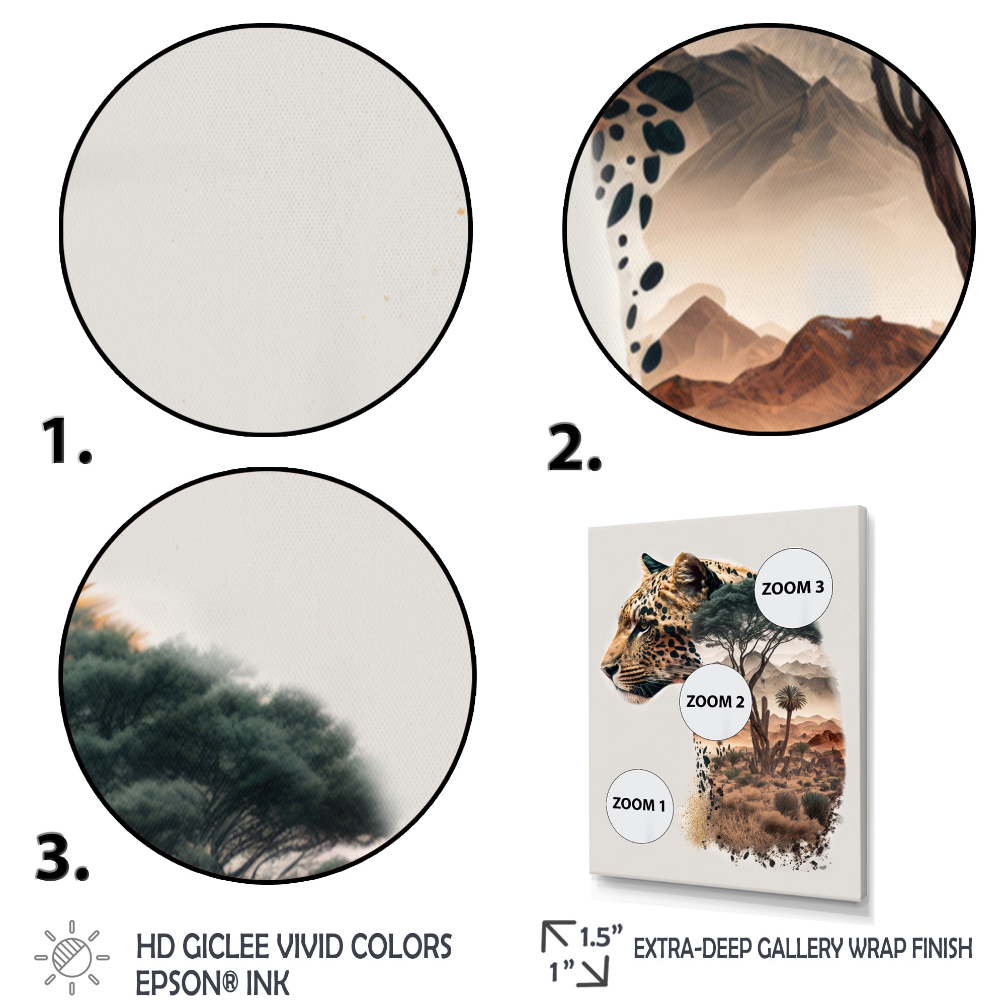 Designart Double Exposure Of A Tiger With African Landscape III Canvas Wall Art