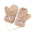 thumbnail image 1 of 1 Pair Girls Mittens Fuzzy Cute Animal Embroidery Hanging Rope Thickened Soft Keep Warm Sherpa Windproof Winter Adults Gloves for Riding, 1 of 10