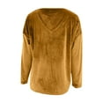 thumbnail image 5 of ClodeEU Women's V Neck Long Velvet Sleeve Tops ,Casual Fashions Basic Loose Fit Tunic T Shirts Gold,Womens Plus XXL, 5 of 8