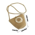 thumbnail image 3 of Women's Flower Woven Beach Bag, Sunflower Mobile Phone Tote, Lightweight Summer Vacation Purse, Multi-Color Options, 20x15x9cm, 3 of 7