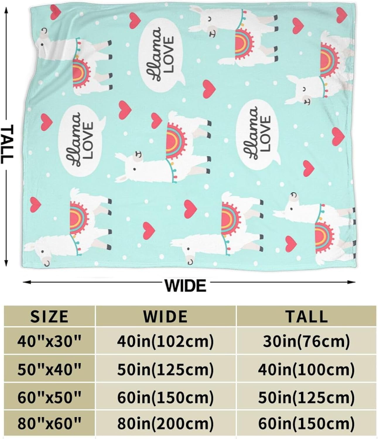 Llama Alpaca Blanket Cute Llamas Blanket Alpaca Gifts for Women Women Soft Cozy Flannel Fleece Fuzzy Stuffed Plush Bedding Decor for Users Adults Couch Sofa 50 x 60 Inch