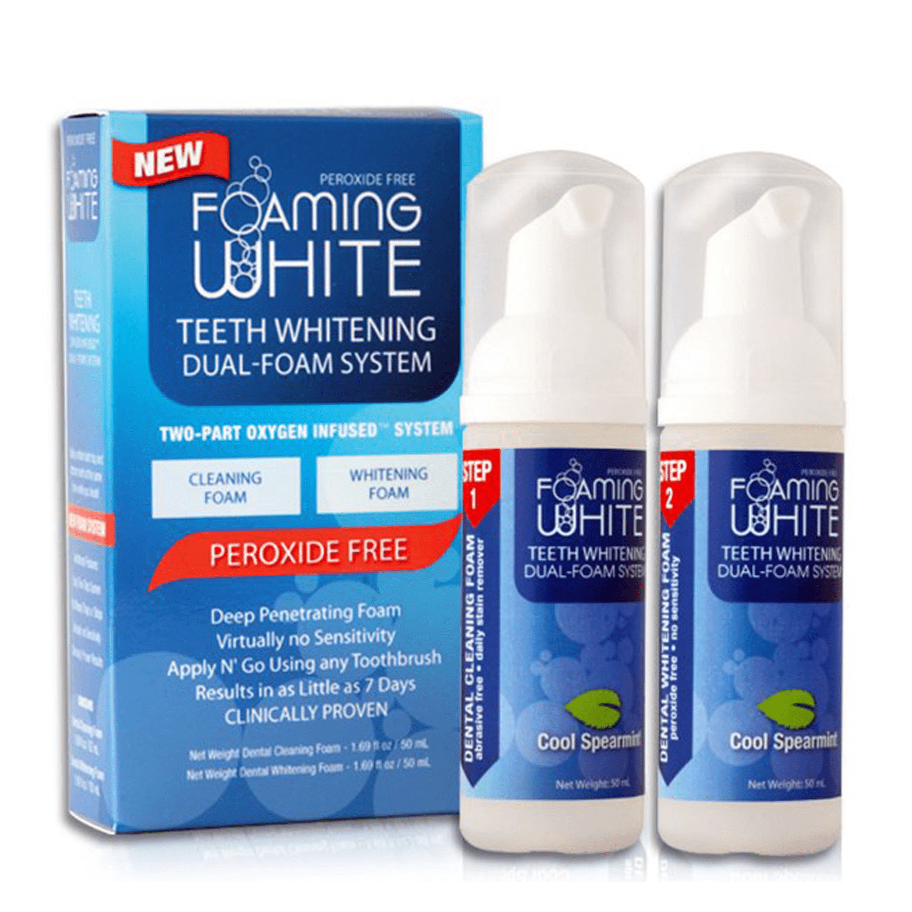 Always White Powerfull Foaming White System (2 Steps !) Teeth Whitening Kit PEROXIDE FREE
