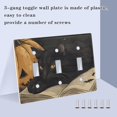 thumbnail image 3 of Yayeee Toggle Light Switch Wall Plate 2-Gang 4.56"x4.48" Decorative Outlet Cover, Retro Halloween Cat, 3 of 7
