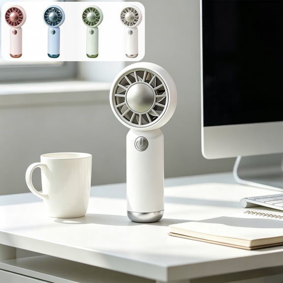 Upgraded Handheld USB Desk Fan, 3‑Speed Portable Mini Fan, Rechargeable Pocket Cooling for Outdoor Travel Office, 4.41"x1.81"x1.22" Pink