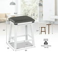 thumbnail image 2 of Topcobe Set of 2 24" Dining Bar Stool with Acacia Wood Frame, Bar Height Stools for Pub Bistro Kitchen Dining, Beige, 2 of 7