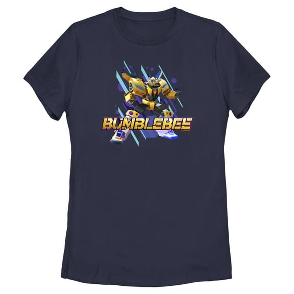 Women's Transformers: EarthSpark Bumblebee Portrait  Graphic Tee Navy Blue Large