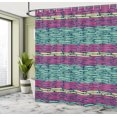 thumbnail image 4 of Ambesonne Geometric Shower Curtain, Wynth Wave Stripe Print, 69"Wx84"L, Almond Green Indigo, 4 of 4