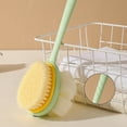 thumbnail image 4 of Long Handle Shower Brush - Double Sided Body Scrubber with Soft Nylon Bristles, Back Exfoliator for Men & Women, 13.78 Inch Green/Pink Bath Brush, Gentle Skin Cleansing & Improved Circulation, 4 of 6