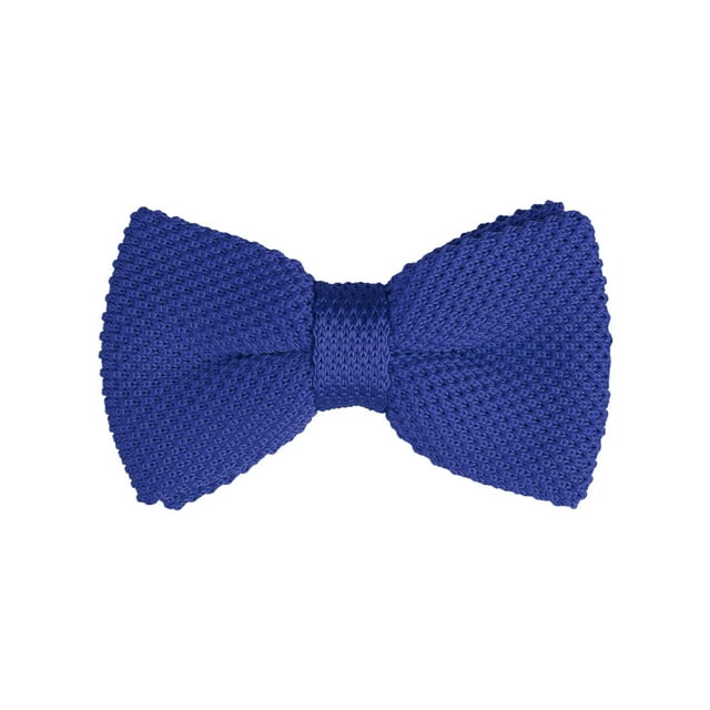 INSPIRE CHIC Men's Pre-Tied Bow Ties Adjustable Strap Solid Color Knitted Bowtie Royal Blue