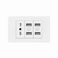 thumbnail image 1 of White Italy Chile Outlet with USB Smart Type-c Fast Charging,Dual USB Wall Socket Chile Plugs Plastic Panel Light Switch Sat TV, 1 of 5