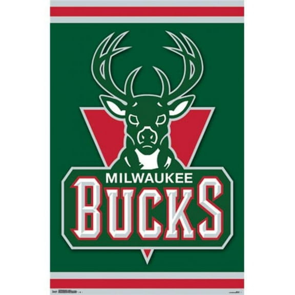 Posterazzi TIARP13768 Milwaukee Bucks - Logo 14 Poster Print - 24 x 36 in.