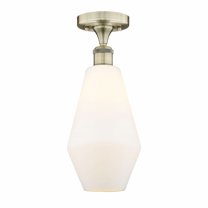 Innovations Lighting Cindyrella - 1 Light 7" Semi-Flush Mount Antique Brass/Cased Matte White